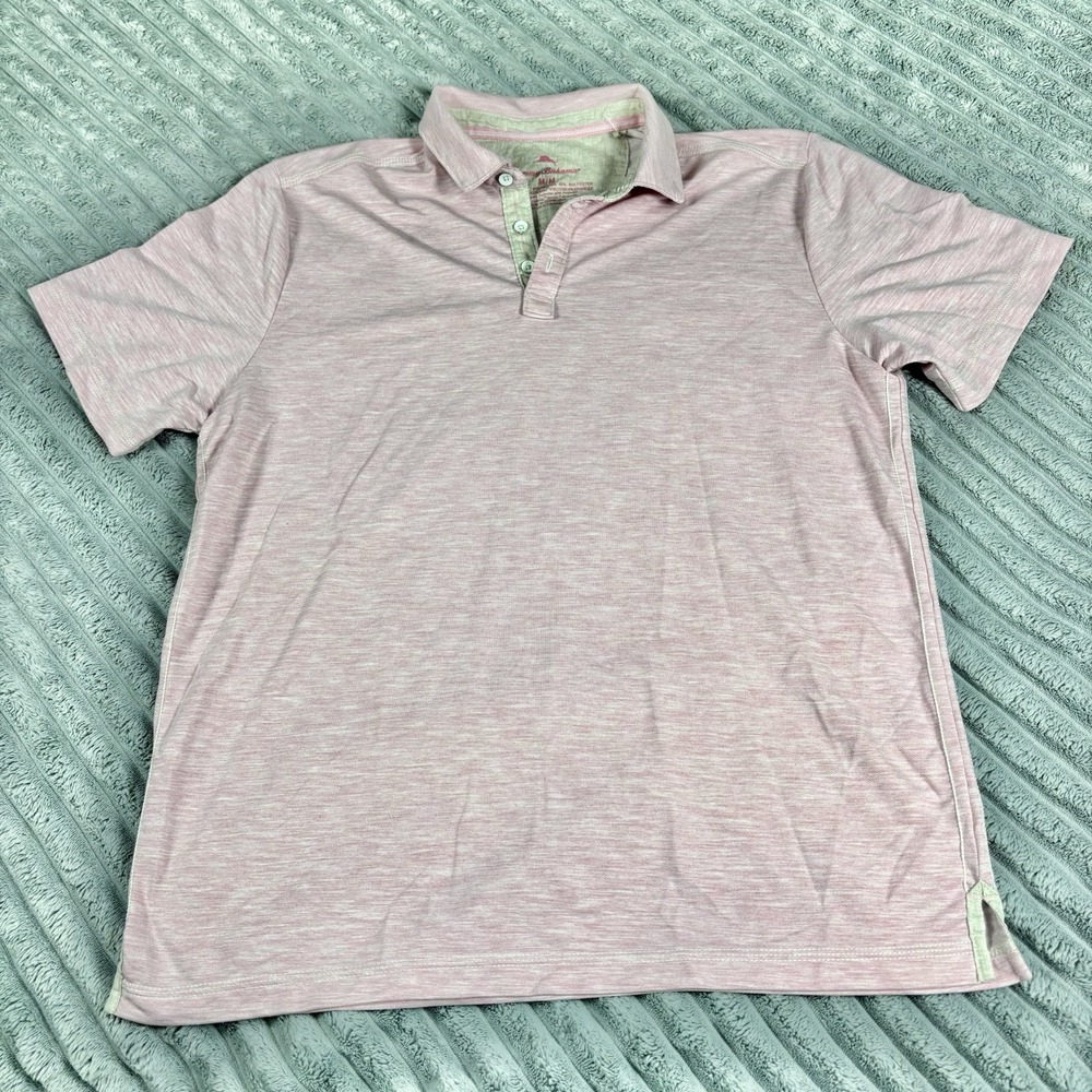 Tommy Bahama Polo Shirt Mens size‎ Medium Pink Performance polo